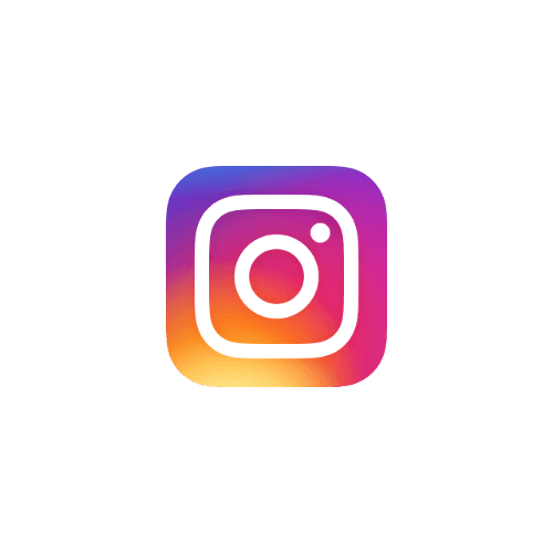 Instagram logo with a gradient background of orange, pink, and purple hues.